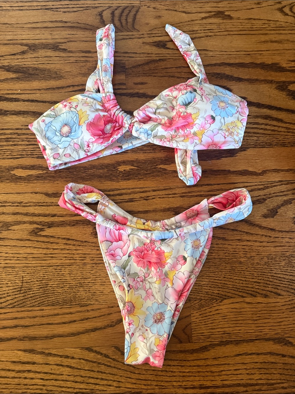 Blackbough Floral Bikini Set in White, Pink, Blue & Yellow